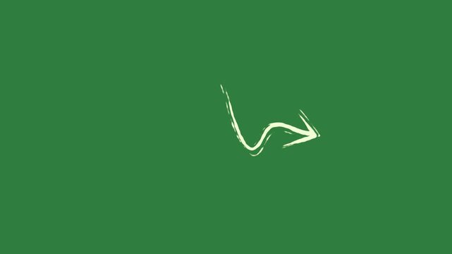An arrow pointing to the left letter u bird flying in air v wave depth scene design motion expression creative isolated on green screen background