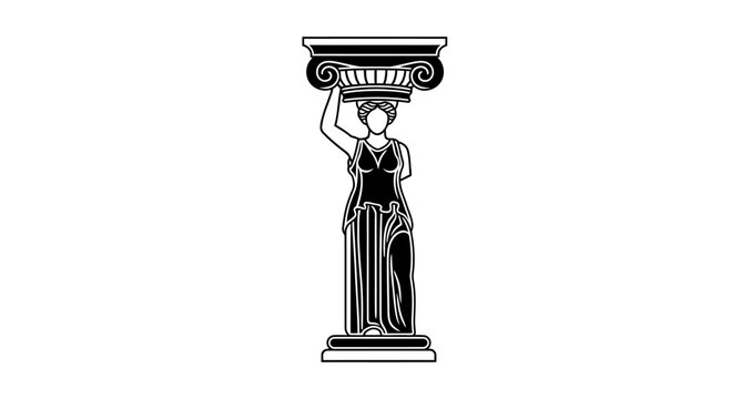 Caryatid Column Architectural Element Icon