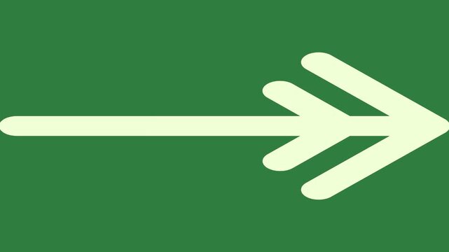 A white dot on green background and with button arrow pointing to the right frame gesture backgrounds colorful illustration depth composition isolated on green screen background