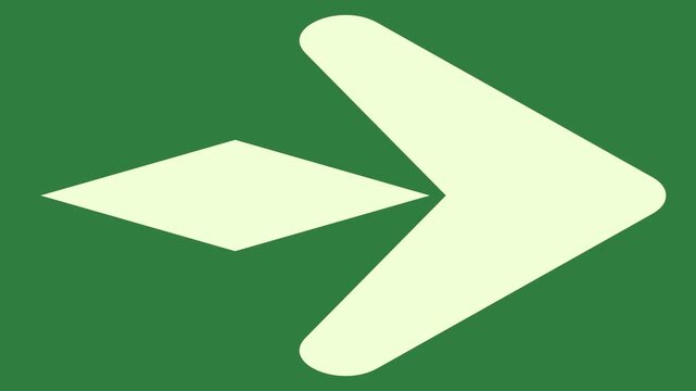 Arrow icon on layers figure motion design composition depth illustration scene creative colorful gesture emotion isolated on green screen background