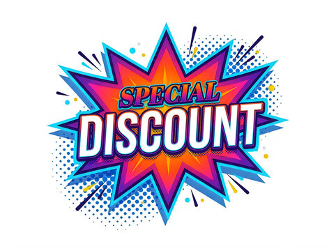 Colorful retro pixel art style discount burst sign for retail sales