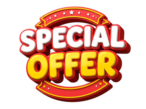 Special offer red and yellow badge isolated on a white background