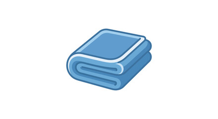 Folded Blue Blanket or Towel Illustration on White Background © Dek