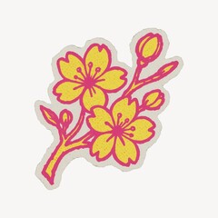 Obraz premium Vibrant floral sticker design