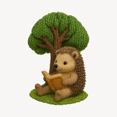 Fototapeta premium Cute hedgehog reading book