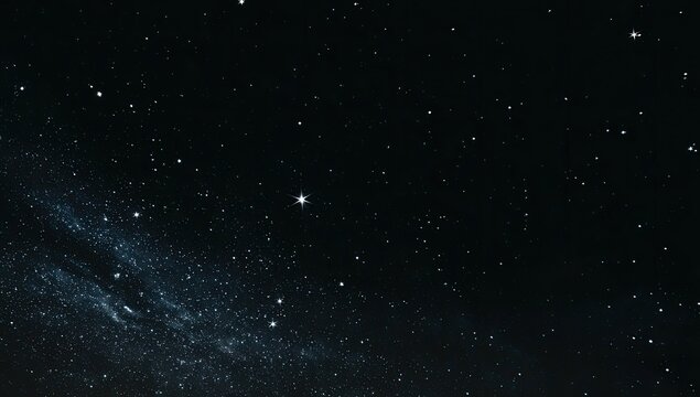 Deep, dark expanse filled with countless shimmering, distant stars and nebulous gas clouds