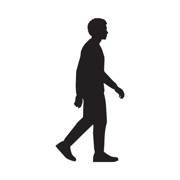 Walking man silhouette against a white background simple human form