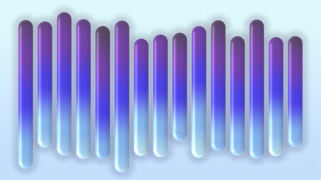 Blue Purple White Liquid Glass Capsules Motion Background, Smooth Floating Gradient Capsules Animation Seamless Loop, 4K