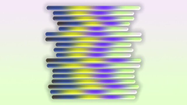 Yellow Blue Purple Liquid Glass Capsules Motion Background, Smooth Floating Gradient Capsules Animation Seamless Loop, 4K