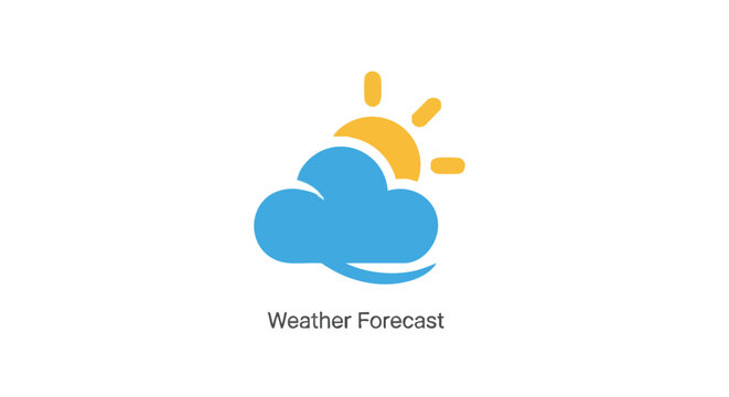 Weather forecast icon with sun and cloud