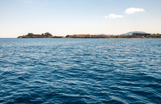 Corfu, Kerkira the old fortress, view from the sea, Greece