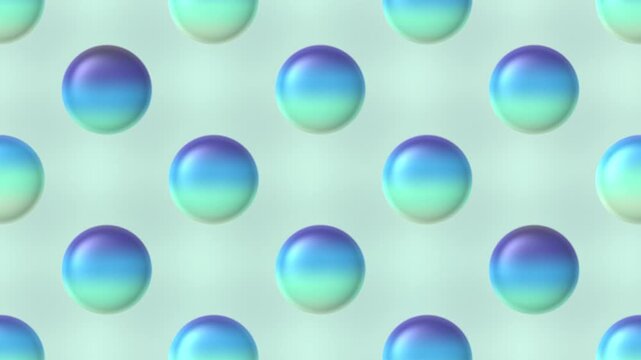 Teal Cyan Blue Liquid Glass Spheres Motion Background, Smooth Floating Gradient Spheres Animation Seamless Loop, 4K
