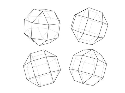 斜方立方八面体　rhombicuboctahedron　アルキメデスの立体　Archimedes' solid
