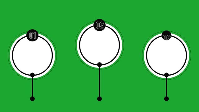 Simple Callout Lower Third Animation, Circular Label Pointer Overlay, Minimal Annotation Marker on Green Screen Chroma Key