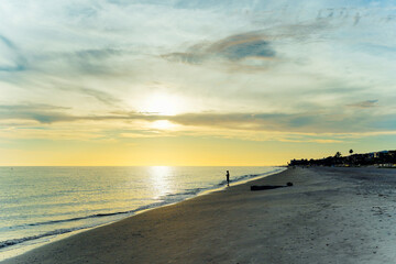 Fototapeta premium St Petersburg, Florida, USA: 07 03 2026: The landscape of saint Petersburg Madeira Beach in Florida at sun set