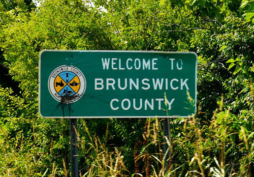 Welcome to Brunswick County Sign, North Carolina, USA