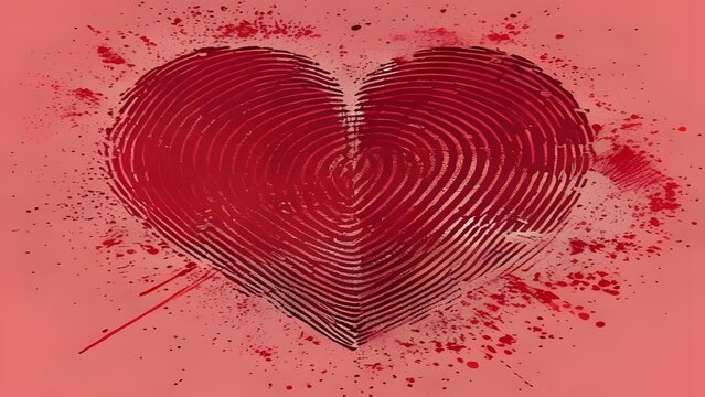 Close up of red spiral seashell pattern.
