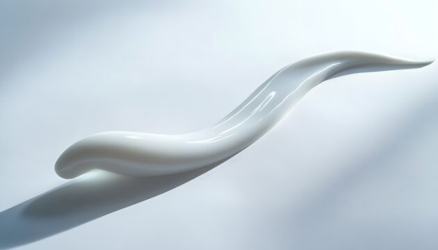 A smooth, flowing white abstract form against a soft backdrop, evoking tranquility.