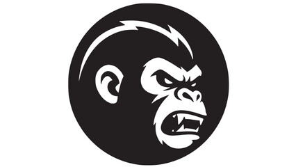 Gorilla head mascot vector logo, angry ape esport emblem illustration © Eskopi