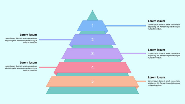 5 Step Pyramid Infographic Template with Callout Labels