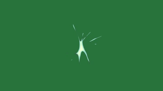 Small hole in the middle and white background clock on it bird flying through air water splashing lines sky colorful - Chroma Key Green Screen Footage