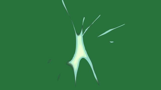 Small white object in the middle and bird is flying sky background outline of human clock on blue dot frame motion - Chroma Key Green Screen Footage