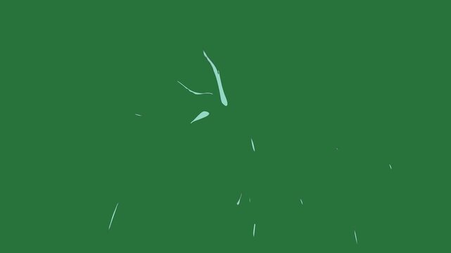 Small white object in the middle and clock on it bird flying through air background dot sky is over field figure - Chroma Key Green Screen Footage
