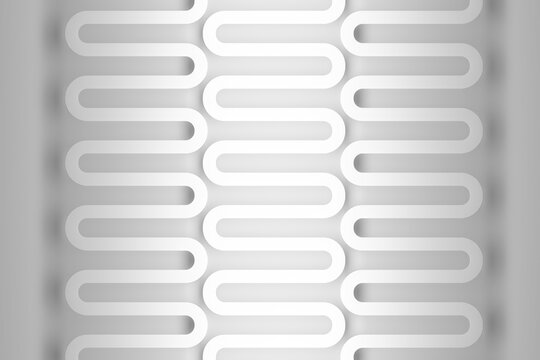 Seamless rounded ribbon pattern in neutral grayscale for modern wallpaper and background design.3d render