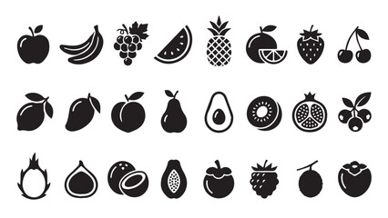 Fruit_and_berry_icons_grid_ © Nadira