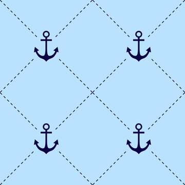 vector seamless pattern of anchor, suitable for wallpaper, textile design, fabric, packaging design