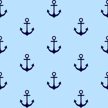 vector seamless pattern of anchor, suitable for wallpaper, textile design, fabric, packaging design