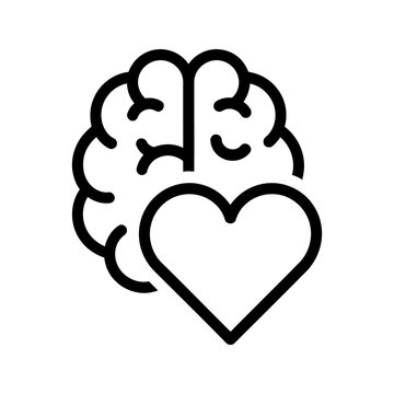 Brain and heart outline symbol.