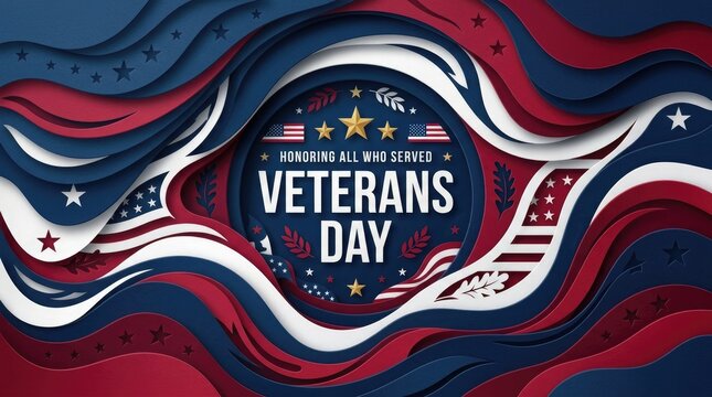 Veterans day tribute honoring all who served with patriotic spirit and american pride