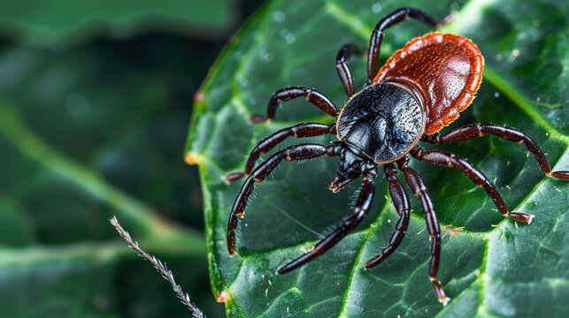 3D Medical Illustration of Lyme Disease Caused by Borrelia Burgdorferi Tick Bite, Displaying Typical Erythema Migrans Skin Rash, Pathogen Transmission Process and Clinical Symptoms for Infectious 