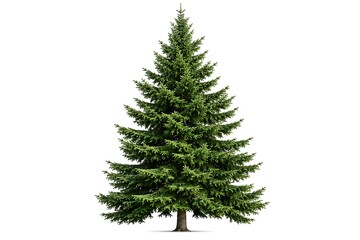 Fototapeta premium Beautiful evergreen conifer tree with transparent background for nature illustrations