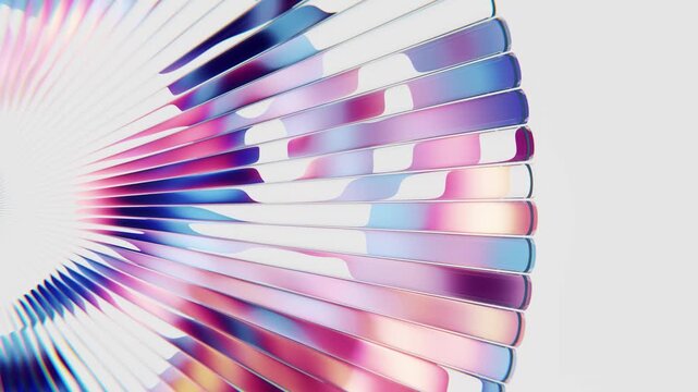Pastel glass reflection loop background with radial fan rays