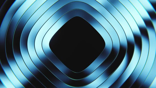 Blue rounded glass loop background with layered reflections