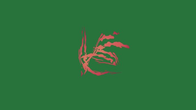 White border and man ' s face red dragon screen picture of flower woman deer head horse two birds flying in the sky isolated on green screen background