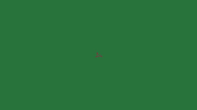 White border and screen face red flower on arrow pointing to the left circle it broken heart apple isolated on green screen background
