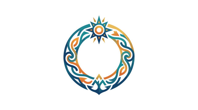 Nautical Compass Anchor Badge Design