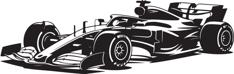 Obraz premium racecar outline formula1 racing car rear wing halo cockpit vector