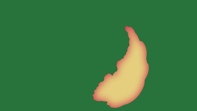 White border and screen red fire isolated on green screen background