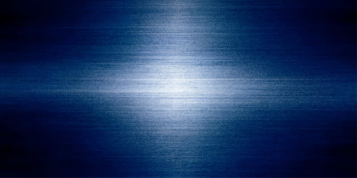 Abstract Blue Brushed Metal Background with Silver Lines, Steel and Aluminum Texture, Metallic Surface Pattern