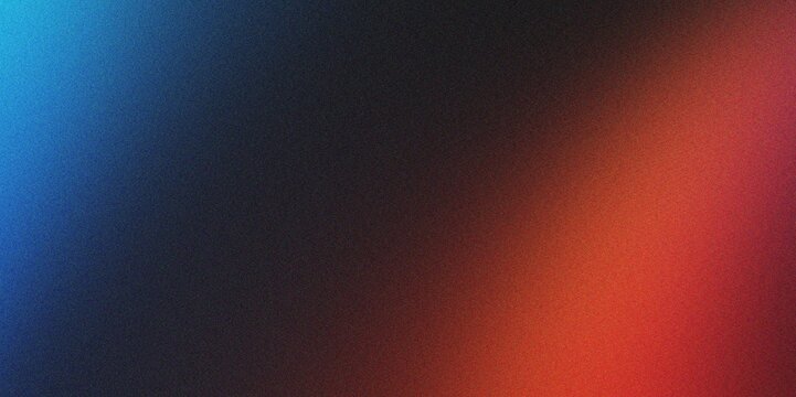 Dramatic abstract gradient with blue light fading into dark then to vibrant orange, fine texture overlay.