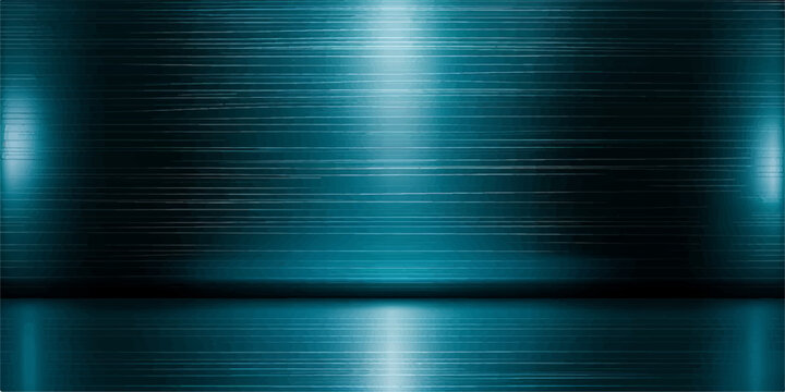 Abstract Dark Blue Brushed Metal Background with Linear Steel Texture and Metallic Silver Lines Industrial Abstract Wallpaper Design