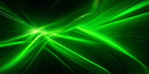 Naklejka premium Abstract Green and Blue Flowing Light Waves with Glowing Fractal Lines on Colorful Background for Modern Digital Wallpaper Texture Design Illustration