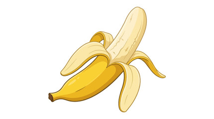 Peeled yellow banana on white background © Dasi