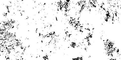Fototapeta premium Distressed urban overlay spotted concrete grain surface grainy noise rust wall grunge black splatter and white background. damaged chalk crack rough ink wall texture.