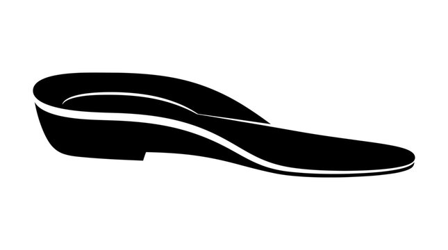 Shoe insole illustration black and white silhouette