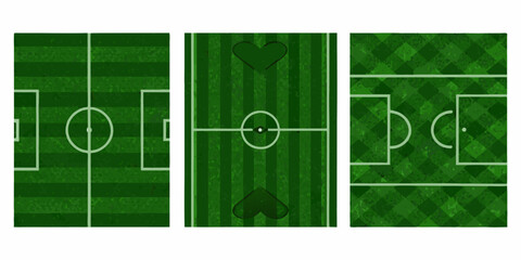 soccer field with textured patterns vector illustration football pitch sports ground art background striped pattern diamond texture green grass white lines © Mitali